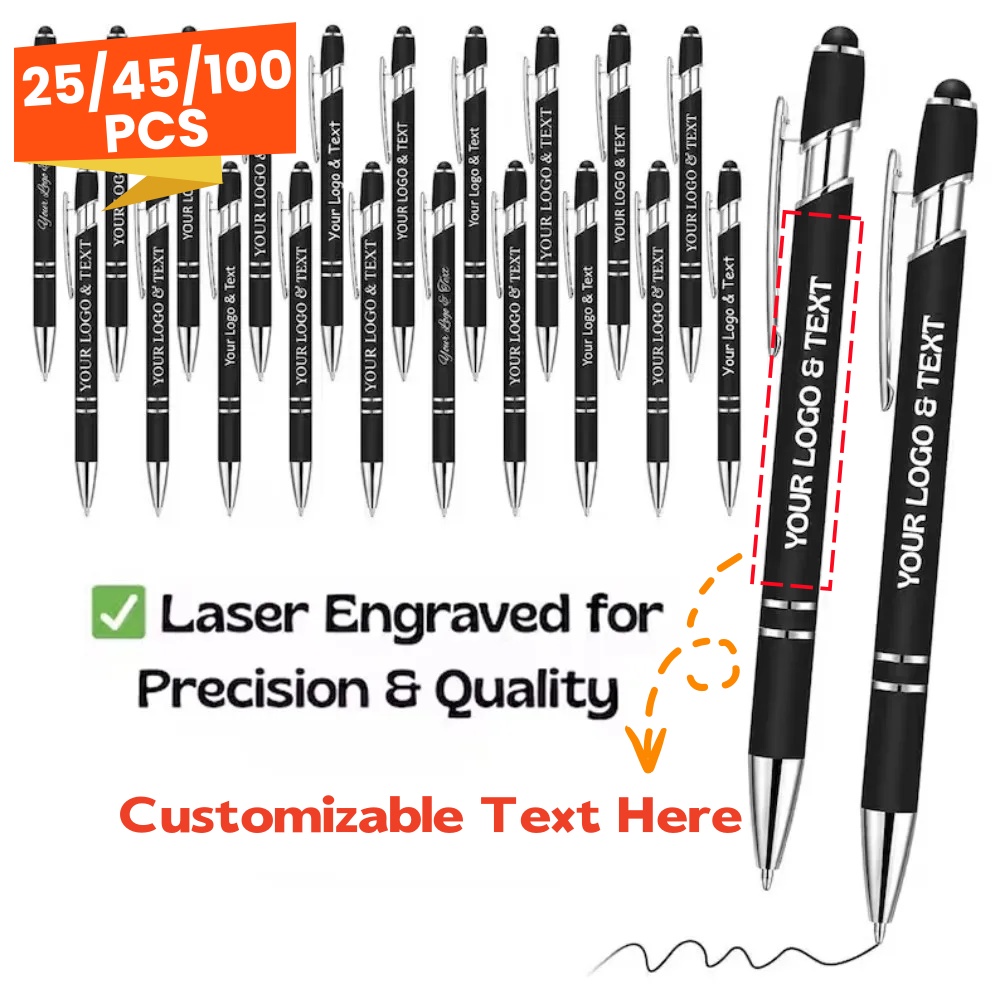 Home Office Logo - 25/45/100PCS Custom Engraved Ballpoint Pens Personalized
