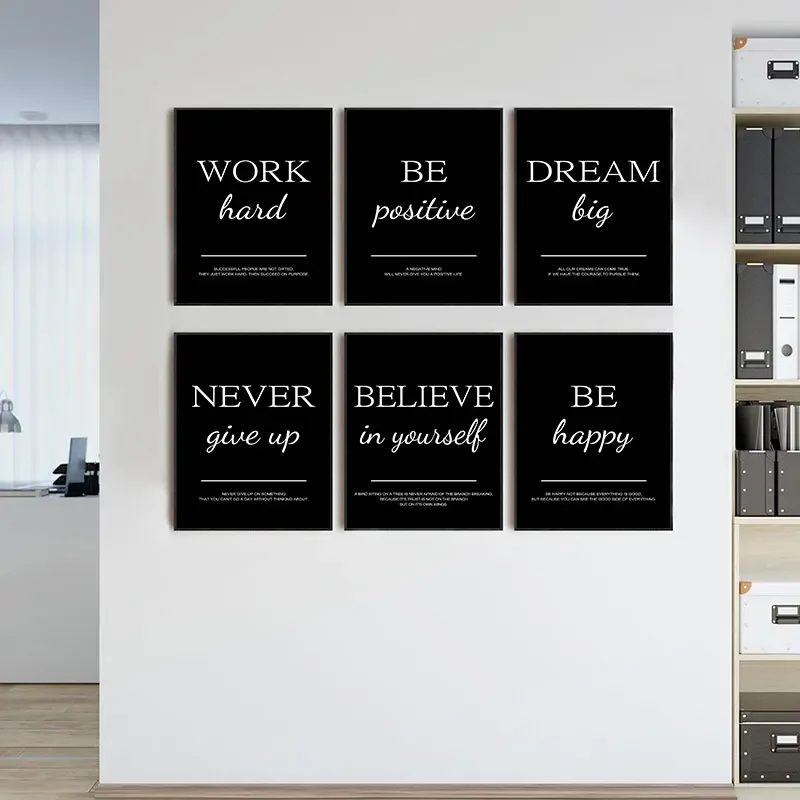 Home Office Room Inspiration - Modern Simple Inspirational Quotes Canvas Art