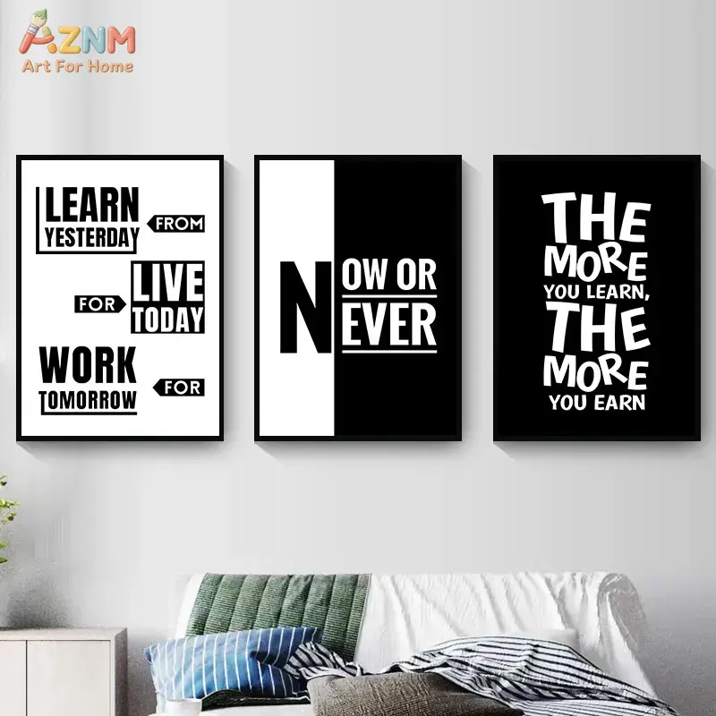AZNM Black White Motivational  - Home Office Room Inspiration 评论和价格
