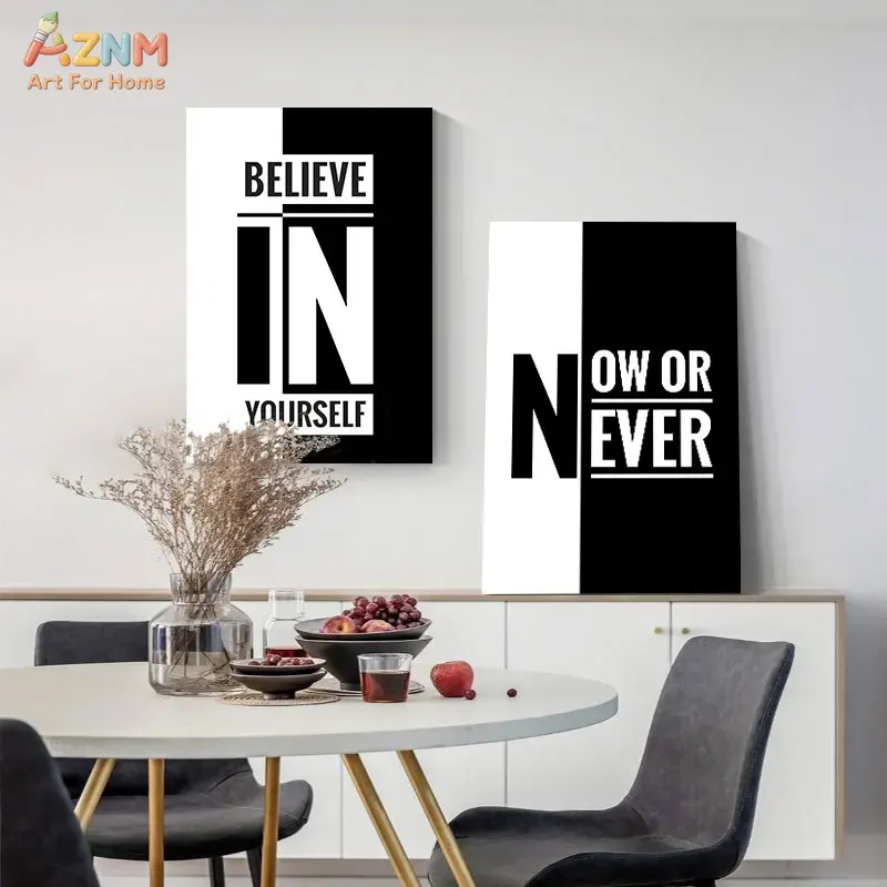 AZNM Black White Motivational  - Home Office Room Inspiration 评论和价格
