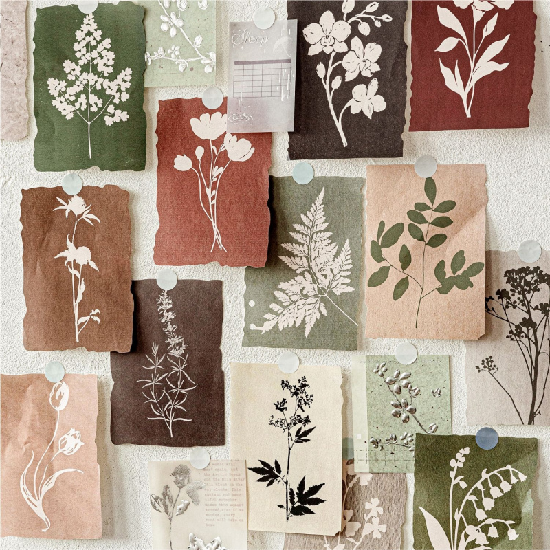 20 Sheets Floral Silhouette Ma - Home Office Layout 评论和价格