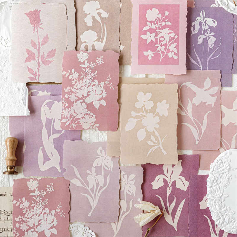 20 Sheets Floral Silhouette Ma - Home Office Layout 评论和价格